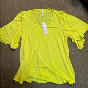 3/$15 Dear Scarlett Bright Yellow Short Sleeve Top